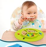 Kuke 一つ（グリーン）防水シリコン　吸盤付き　強い吸着力　かわいいビートル形プレート　遊び食べ 離乳食 ベビー食器　ランチ皿　お食事マット　赤ちゃんミニマット　子供食器　ベビー用品