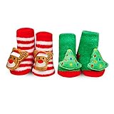 【日本正規品】 ワドル (WADDLE)   ラトルソックスクリスマスレッド/グリーン2足セット 100526