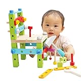 [ドリーマー]　木製おもちゃ　椅子　簡単に組み立て可能！　積み木　レンチ/ハンマー/ねじ回し工具付き　ブロック　知育玩具　ベビー　赤ちゃん　キッズ　育児