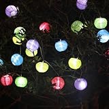 Jimeng　イルミネーション　ソーラー　ランタン　提燈　イルミネーション　ソーラーストリングライト　アウトドア照明　IP65防水　led20　カラフル