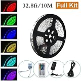 SJP Light? 32.8ft 10M 24V SMD 5050 300leds RGB Flexible Changing LED Strip Light Kit + 44 Key IR Rem