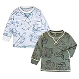 (ホワイト/90cm)ベビー服 男の子 Tシャツ 長袖 総柄 手書き風 男児 ベビー
