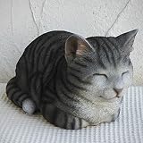[ネコのオーナメント]香箱猫ミニ（グレー）12239[幅11cm、高さ13cm] ノーブランド品