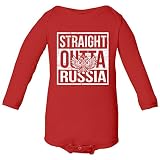 TCAMP新しい2018 World Soccer Championship Straight Outta Country Pride Little幼児ベビー長袖ボディスーツ 6M レッド