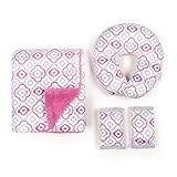 Tadpoles Kids Travel Pillow with matching Blanket and Strap Covers, Pink Geometric by Tadpoles