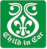 imoninn CHILD in car ステッカー　【マグネットタイプ】　No.08　ユリ紋章　（緑色）