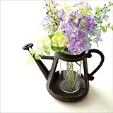 フラワーベース ガラス 花瓶 花びん 一輪挿し アイアン 鉄製 可愛い おしゃれ 花挿し 花入れ 小さい ミニ アンティーク レトロ アイアンポットのミニベース [spc9011]