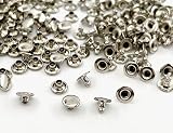1「片8」 100組入 片面カシメ 頭8mm 足6mm カシメ 8mm カシメセット 革細工金具 かしめ カシメ金具 レザークラフト 金具 頭径8mm 足6mm,ニッケルシルバー