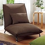 贅沢な座り心地の1人掛けソファーベッド 【ブラウン】 42段階リクライニング 張地：ファブリック生地 スチール脚