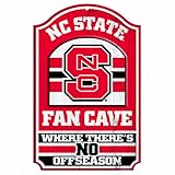 NCAA North Carolina State Wolfpack 11-by-17 "ファンCave " Wood Sign