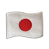 日本 国旗 ( 日の丸 ) アイロン ワッペン ウェーブ (M 約80x55mm) 日本 国旗 ( 日の丸 ) アイロン ワッペン ウェーブ (M 約80x55mm)