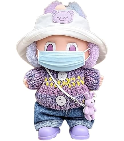 LABUBU ぬいぐるみ ランダム LABUBU ぬい用着替え服 チェッカーボードのテニスユニフォーム