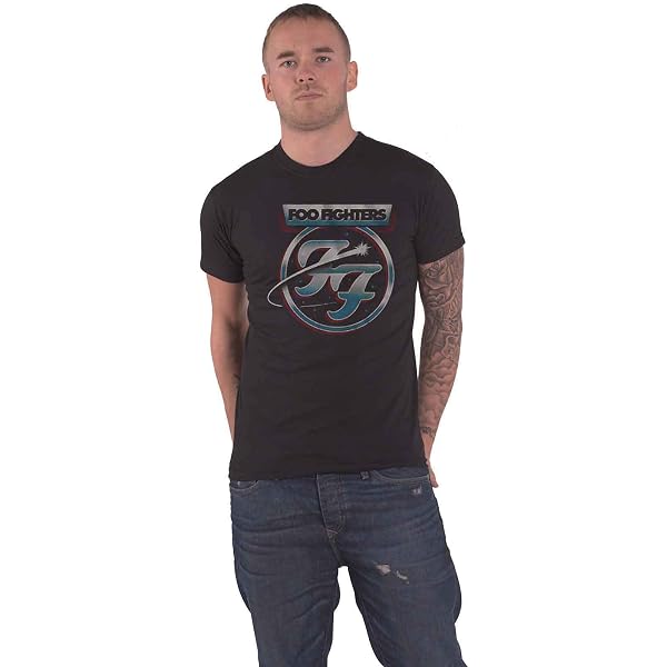 Official Foo Fighters Band Logo T-Shirt - Men's Natural Color Tee With UFO Plane Graphic, Size Medium - View #13