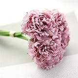 1ブーケ5ヘッドウェディング人工アジサイ花ウェディングパーティー誕生日 One Size ピンク SFBHA32770059806