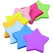 Amazon.co.jp: カラフル 付箋 星の形の付箋 70x70mm かわいい 8冊/16冊