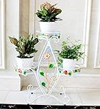 ZENGAI フラワーポット折りたたみ 金属 鉄 屋内 手塗り 植物ティーテーブル 3つの層 ディスプレイスタンド フラワースタンド ( 色 : 1# )
