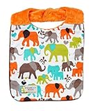 Minky Bib-Baby-Bibs-Elephant Bib on Orange minky by Polka Dot Moon