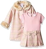 Younglandベビー女の子2 Pieceセットwithニットコートに編みドレス