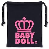ベビードール 王冠ロゴキンチャク キッズ ベビー Sサイズ ブラック×ラズベリー