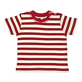 (ベイビーバグズ) Babybugz 赤ちゃん・ベビー用 ストライピー しましま ボーダー柄 半袖Tシャツ トップス カットソー (18-24ヶ月) (レッド/ウォッシュドホワイト)
