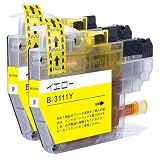 【EasyECO】ブラザー用 LC3111-4PK 互換インクカートリッジ LC3111-Y イエロー 2本セット 純正と併用可能 大容量インク 最新ICチップ搭載/残量表示/個包装 対応機種:DCP-J572N DCP-J577N DCP-J582N DCP-J587N DCP-J972N DCP-J973N DCP-J978N DCP-J981N DCP-J982N DCP-J987N など