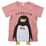 《初夏盛夏対応》 CHEEK ROOM(チイクルーム)  製品洗い加工済み42/2天竺ペンギン半袖Tシャツ 95cm/PK NO.B-470140