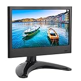 7 インチ ポータブル モニター、1024x600 HD カラー スクリーン デュアル スピーカー付きポータブル ディスプレイ、VGA AV DC USB HD マルチメディア インターフェイス、リモコン、メニュー機能、300cd / M2 輝度 (US プラグ 100-240V)