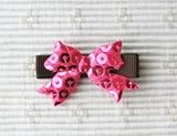 Baby Deer Clips　ヘアクリップ for ベビー キラキラリボン (ピンク)