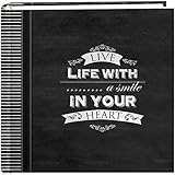 Pioneer Photo Albums 200-Pocket Chalkboard Printed Smile Theme Photo Album for 4 by 6-Inch Prints by