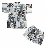 甚平 ベビー 男の子 和柄 上下セット じんべい じんべえ グレー 90