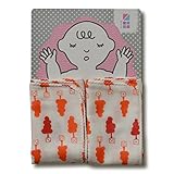 めんぷます田 赤ちゃんの沐浴ガーゼ 2枚入り 大好き(レッド) 35×70cm 綿100% 日本製