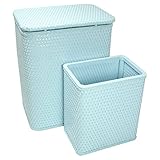 RedmonUSA Redmon for Kids Chelsea Wicker Nursery Hamper and Matching Wastebasket, Sky Blue by Redmon