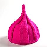 とんがり ニット帽 キッズ ねじり帽 秋冬 選べる19色 (ローズ（裏起毛）)