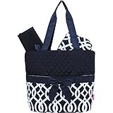 Beautiful Vine Geometric Print Quilted 3pc set Diaper Bag by NGIL [並行輸入品]