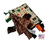BabyジャックForest Friends教育Sensory Blanket Lovey withリボンタブ