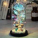 父の日ギフトLechin 24Kゴールドローズ バラ 枯れない花 金メッキローズ 造花 LEDライト付き電池式