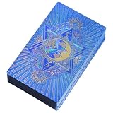 Pzuryhg タロットカード、80枚のオリジナル初心者に優しいゴールドホイルタロットカード、12x7cm、PET、対象年齢144歳以上