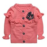 eTree Little Girls 'ベビー100 %コットンリボン付きパフスリーブカーディガンセーター カラー: ピンク