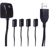 6.5フィート 赤外線リピーター テレビリモコンエクステンダー USBポート付き レシーバー付き ケーブルボックス/STB/アンプ用 IR拡張リピーター - SUA (4つのデバイスを制御)