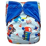 Charcoal Bamboo AIO All-in-one Cloth Diaper with Pocket (Construction) by Ecoable