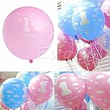 20pcsベビー1st First Birthday Ballons Girl Boy Printed数1パーティー装飾