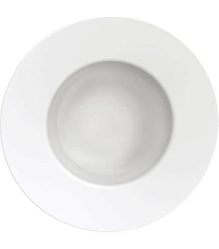 Amazon｜カネスズ セラミックス パスタ皿 白 ワイドリム 26cm平型