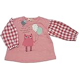 2018年 春物 UZUCHAT ウズチャット 天竺 袖格子プリント 長袖Ｔシャツ ピンク◇95cm