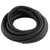 uxcell コルゲートチューブ ホース　ブラック　プラスチック製　3.3M長さ 10x8mm
