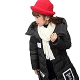AiGo 中綿 ジャケット 子供服 キッズ ジャケット 防寒 アウター コート フード付き 中綿 パーカー 冬着 綿服 かわいい 可愛い ガールズ 女の子 保温 秋 冬 厚手 ロングジャケット (15