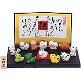 干支 置物 十二支セット/錦彩招福十二支飾り/毎年使える 縁起 町内会 敬老会 神社 寺社 年末 年始 家庭/業務用