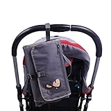 Gobig ベビー おむつ替えシート おむつ替えマット 防水加工 快適 乳幼児のオムツ替え用 衛生用品 小物収納付き おうち 外出 旅行 帰省 (ゲレー)