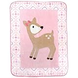 Luvable Friends Character High Pile Blanket, Pink Deer, 30x40" by Luvable Friends [並行輸入品]