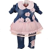 YYAガールズ3ピース洋服セットデニムジャケットシャツとジーンズ( 6 – 12 M、ピンク)