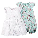 カーターズ Carter's ロンパース & ワンピース 2枚組 半袖 綿100% 2-Piece Dress & Romper Set 3M (55-61cm) [並行輸入品]